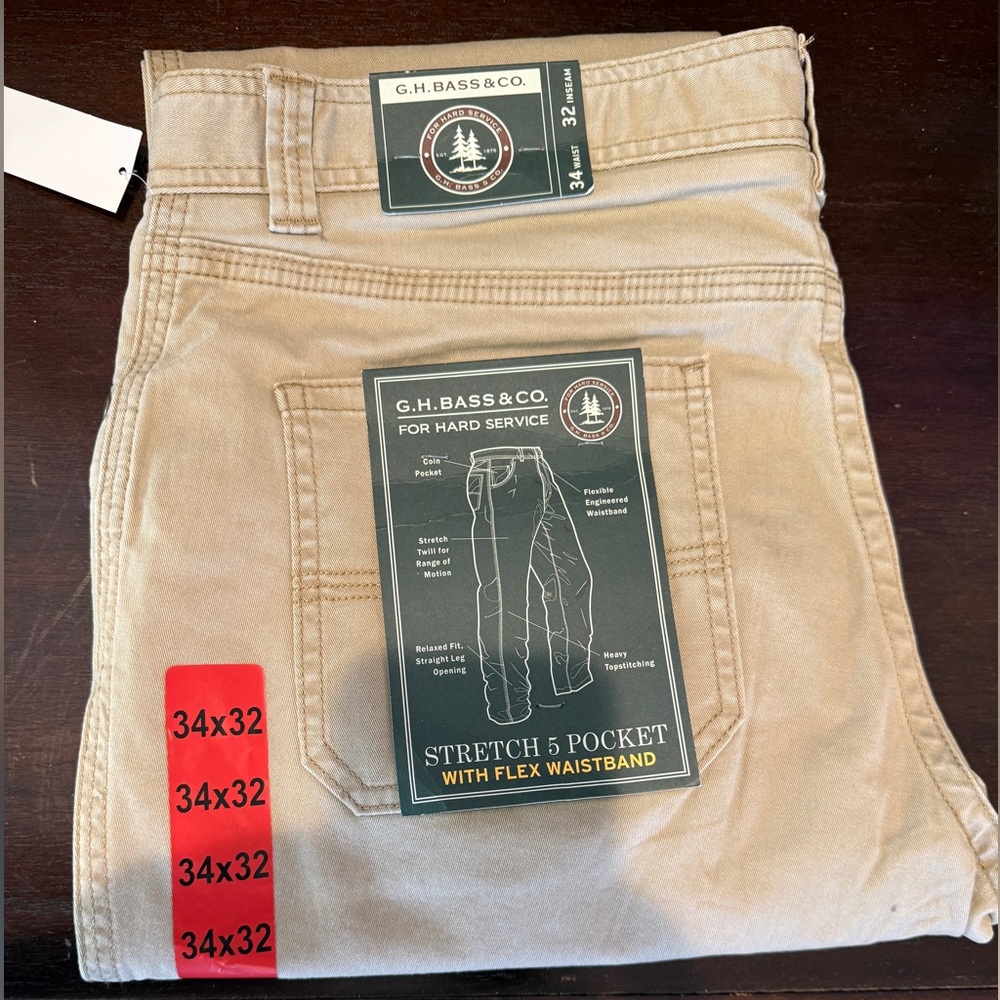 G.H. Bass & Co. Tan Flex Waistband Pants